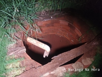 foto de Homem é resgatado após cair em fossa de quase 6 metros no Jardim Canadá, em Paiçandu