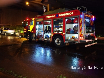 foto de Motorista é socorrido em estado grave após colisão frontal na marginal do Contorno Norte de Maringá