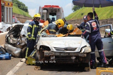 foto de Bebê tem traumatismo craniano após colisão traseira no Contorno Norte de Maringá