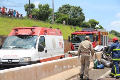 foto de Bebê tem traumatismo craniano após colisão traseira no Contorno Norte de Maringá