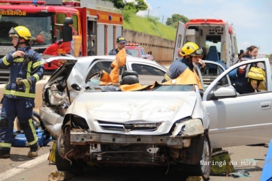 foto de Bebê tem traumatismo craniano após colisão traseira no Contorno Norte de Maringá