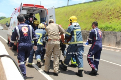 foto de Bebê tem traumatismo craniano após colisão traseira no Contorno Norte de Maringá