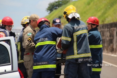 foto de Bebê tem traumatismo craniano após colisão traseira no Contorno Norte de Maringá