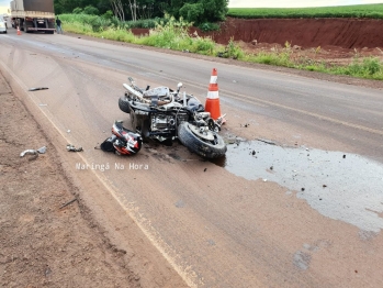 foto de Colisão frontal mata motociclista na PR-323 entre Paiçandu e Água Boa