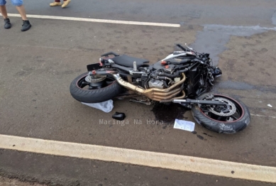 foto de Jovem de 20 anos fica gravemente ferido após colidir moto na traseira de carro entre Marialva e Sarandi