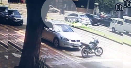 Vídeo mostra acidente grave entre carro e moto em Maringá