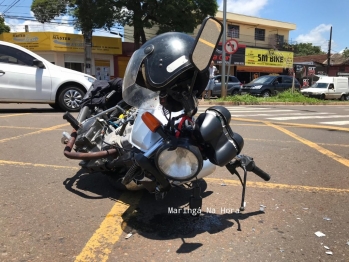 foto de Vídeo mostra acidente grave entre carro e moto em Maringá