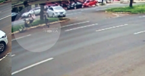 Vídeo; motorista faz conversão proibida e causa acidente em Maringá