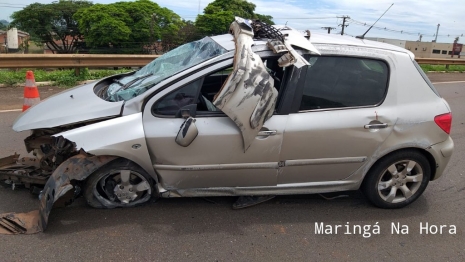 foto de Jovem perde controle de veículo e capota na rodovia entre Paiçandu e Maringá