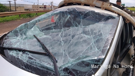 foto de Jovem perde controle de veículo e capota na rodovia entre Paiçandu e Maringá