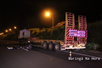 foto de Motociclista morre ao bater em carreta quebrada no Contorno Norte de Maringá