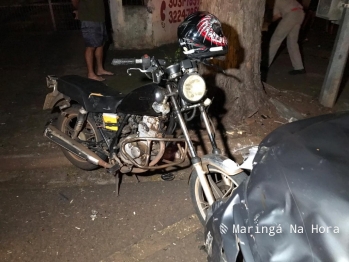 foto de Moça é socorrida inconsciente após acidente entre carro e moto em Maringá