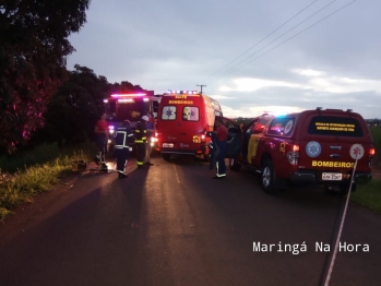 foto de Motorista morre após bater carro em árvore entre a cidade de Mandaguaçu e o Distrito de Pulinópolis