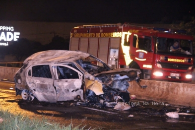 foto de Carro explode e motorista morre carbonizado após batida em Maringá