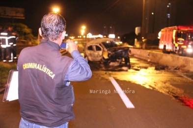 foto de Carro explode e motorista morre carbonizado após batida em Maringá