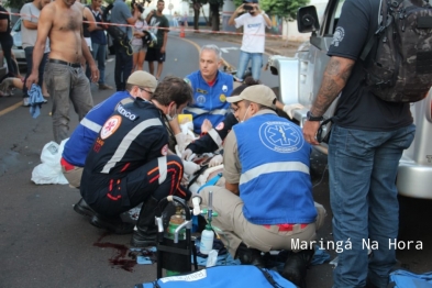 foto de Motociclista é socorrido em estado grave após bater de frente contra Jeep em Maringá