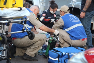 foto de Motociclista é socorrido em estado grave após bater de frente contra Jeep em Maringá