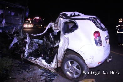 foto de Acidente entre ônibus e carro deixa 4 mortos na PR-317 entre as cidades de Maringá e Iguaraçu