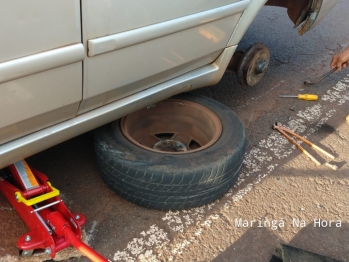 foto de Roda se solta de veículo e atinge ciclista em Paiçandu