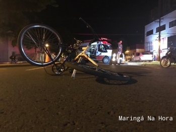 foto de Motociclista fica gravemente ferido após bater contra bicicleta em Maringá