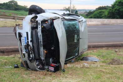 foto de Jogador do Maringá Seleto Futsal sofre ferimentos graves após capotar carro na Marginal do Contorno Norte