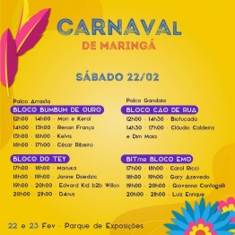 foto de Confira informações sobre a festa de Carnaval de Maringá deste fim de semana