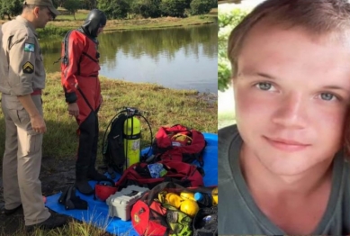 foto de Bombeiros realizam buscas por jovem que desapareceu em um lago em Rolândia