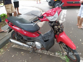 foto de Motorista cruza preferencial e atinge motociclista em Maringá