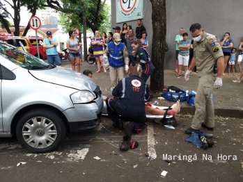 foto de Motorista cruza preferencial e atinge motociclista em Maringá