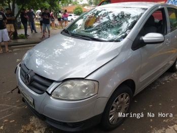 foto de Motorista cruza preferencial e atinge motociclista em Maringá