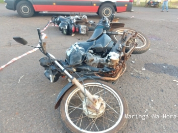 foto de Colisão entre motos deixa homem gravemente ferido em Maringá