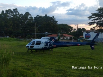 foto de Colisão entre motos deixa homem gravemente ferido em Maringá