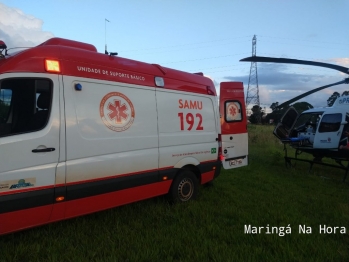 foto de Colisão entre motos deixa homem gravemente ferido em Maringá