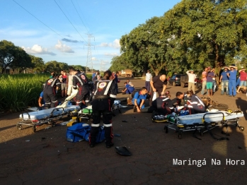 foto de Colisão entre motos deixa homem gravemente ferido em Maringá