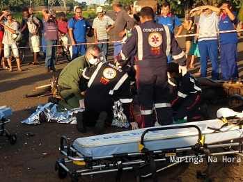 foto de Colisão entre motos deixa homem gravemente ferido em Maringá