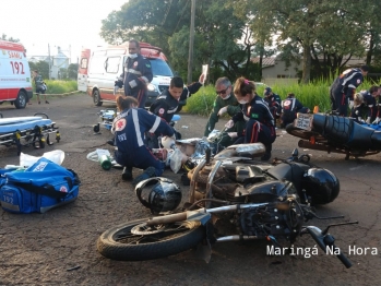 foto de Colisão entre motos deixa homem gravemente ferido em Maringá