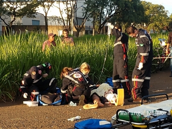 foto de Colisão entre motos deixa homem gravemente ferido em Maringá