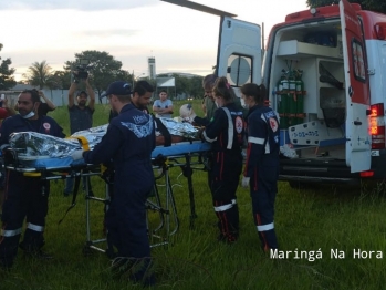 foto de Colisão entre motos deixa homem gravemente ferido em Maringá