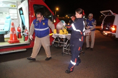 foto de Colisão frontal entre carro e motocicleta deixa jovem gravemente ferido em Maringá