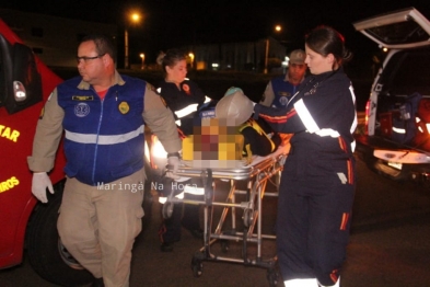 foto de Colisão frontal entre carro e motocicleta deixa jovem gravemente ferido em Maringá