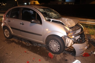 foto de Colisão frontal entre carro e motocicleta deixa jovem gravemente ferido em Maringá