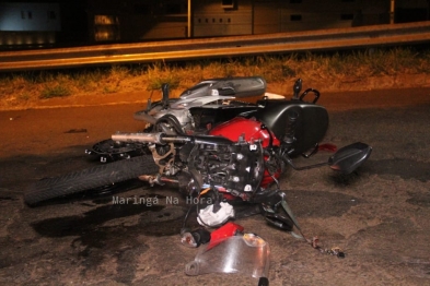 foto de Colisão frontal entre carro e motocicleta deixa jovem gravemente ferido em Maringá