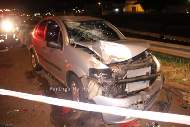 foto de Colisão frontal entre carro e motocicleta deixa jovem gravemente ferido em Maringá