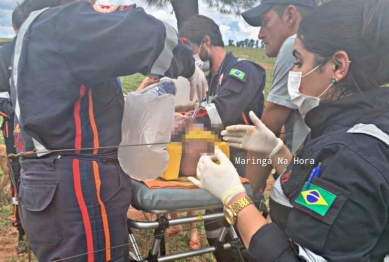 foto de Homem leva chifrada no pescoço e é internado em estado grave na região de Maringá