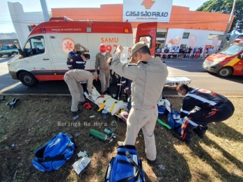 foto de Motociclista é arremessado por vários metros após grave acidente em Maringá