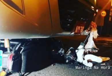 foto de Motociclista é socorrido em estado grave após colisão com ônibus em Maringá