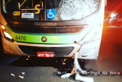 foto de Motociclista é socorrido em estado grave após colisão com ônibus em Maringá