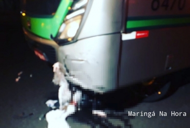 foto de Motociclista é socorrido em estado grave após colisão com ônibus em Maringá