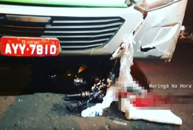 foto de Motociclista é socorrido em estado grave após colisão com ônibus em Maringá