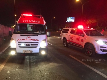 foto de Motorista invade pista contrária da Avenida Colombo, atropela casal que ocupavam uma motocicleta em Maringá